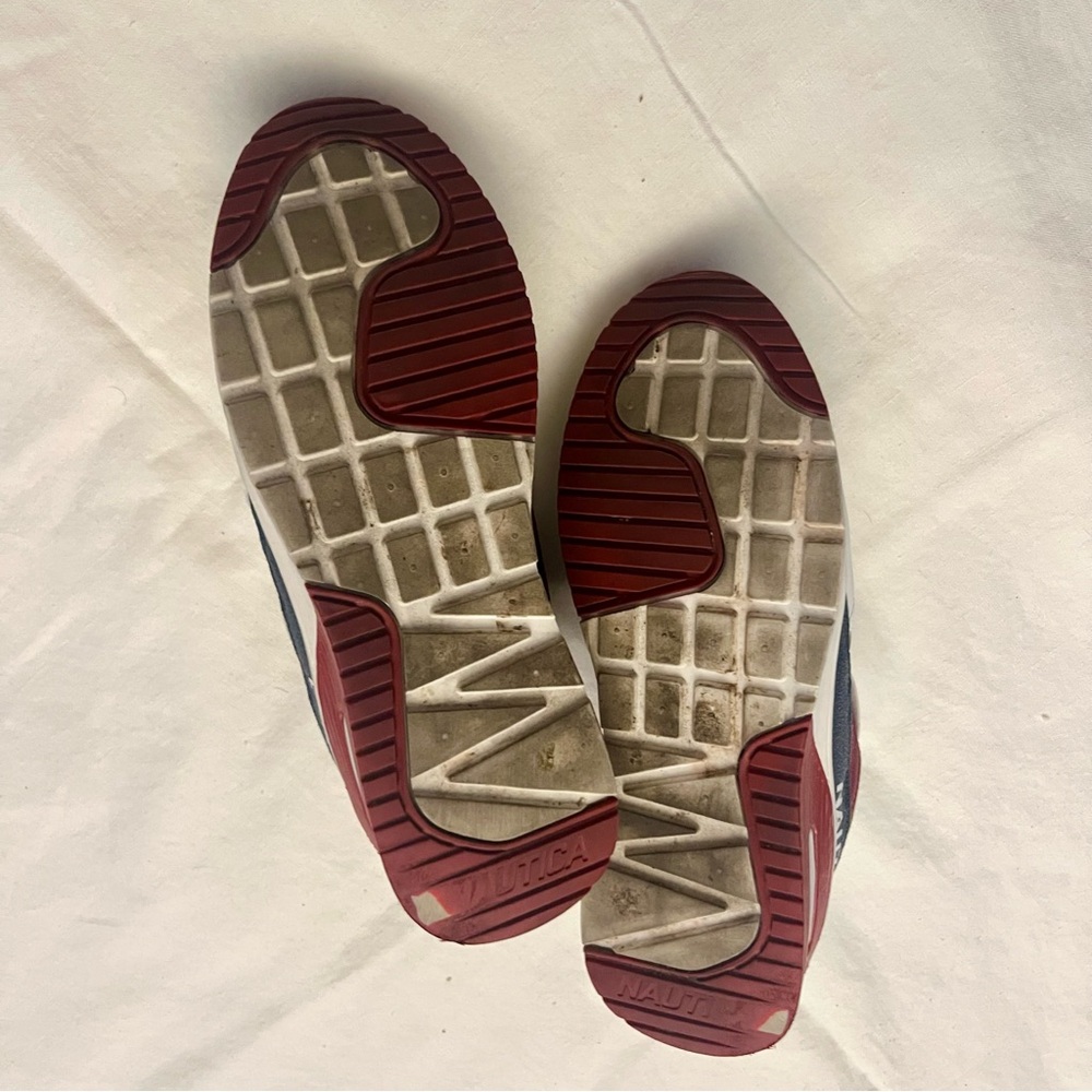 Vintage Nautica Sneakers White Red and Blue Size 8.5 - Picture 5 of 5